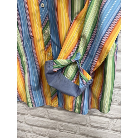 Vintage Tommy Hilfiger Top Women Size‎ 18 Rainbow Striped Y2K Classic Festival - Picture 11 of 15